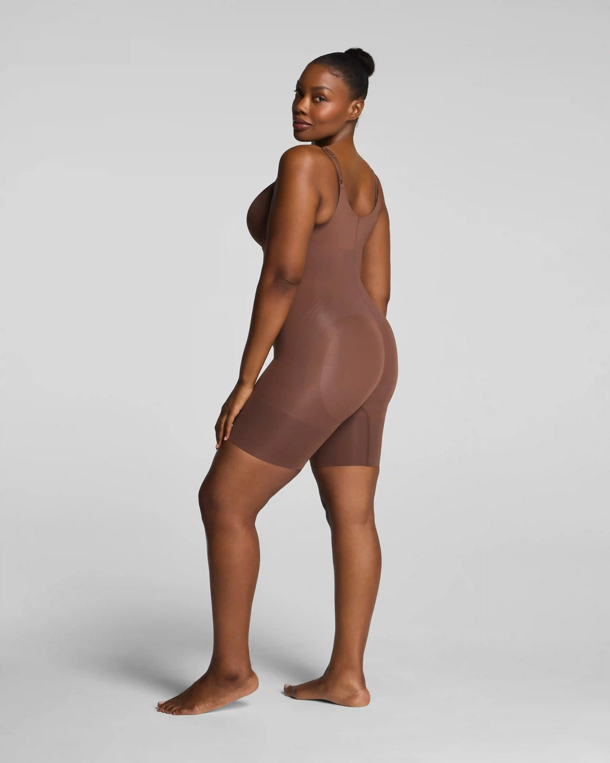 SPANXsculpt® GoFigure Open-Bust Mid-Thigh Bodysuit | Ganache