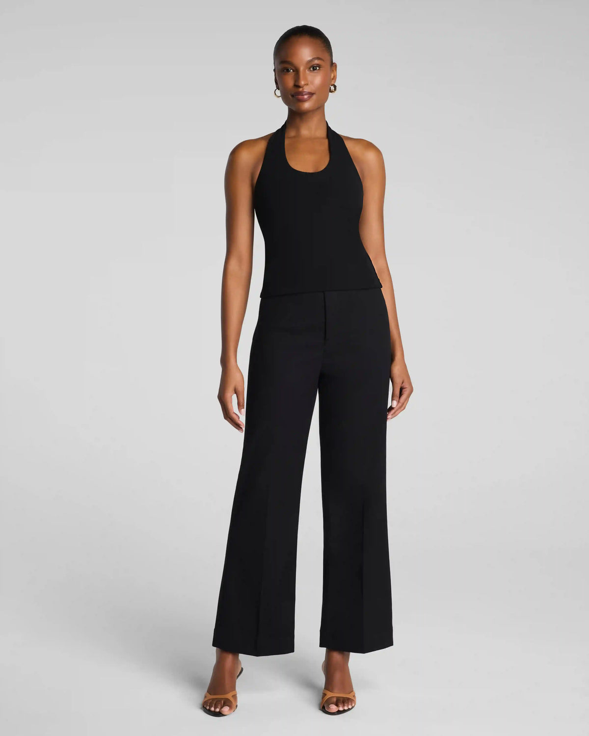 SPANX® Ribbed Knit Halter Tank | Classic Black