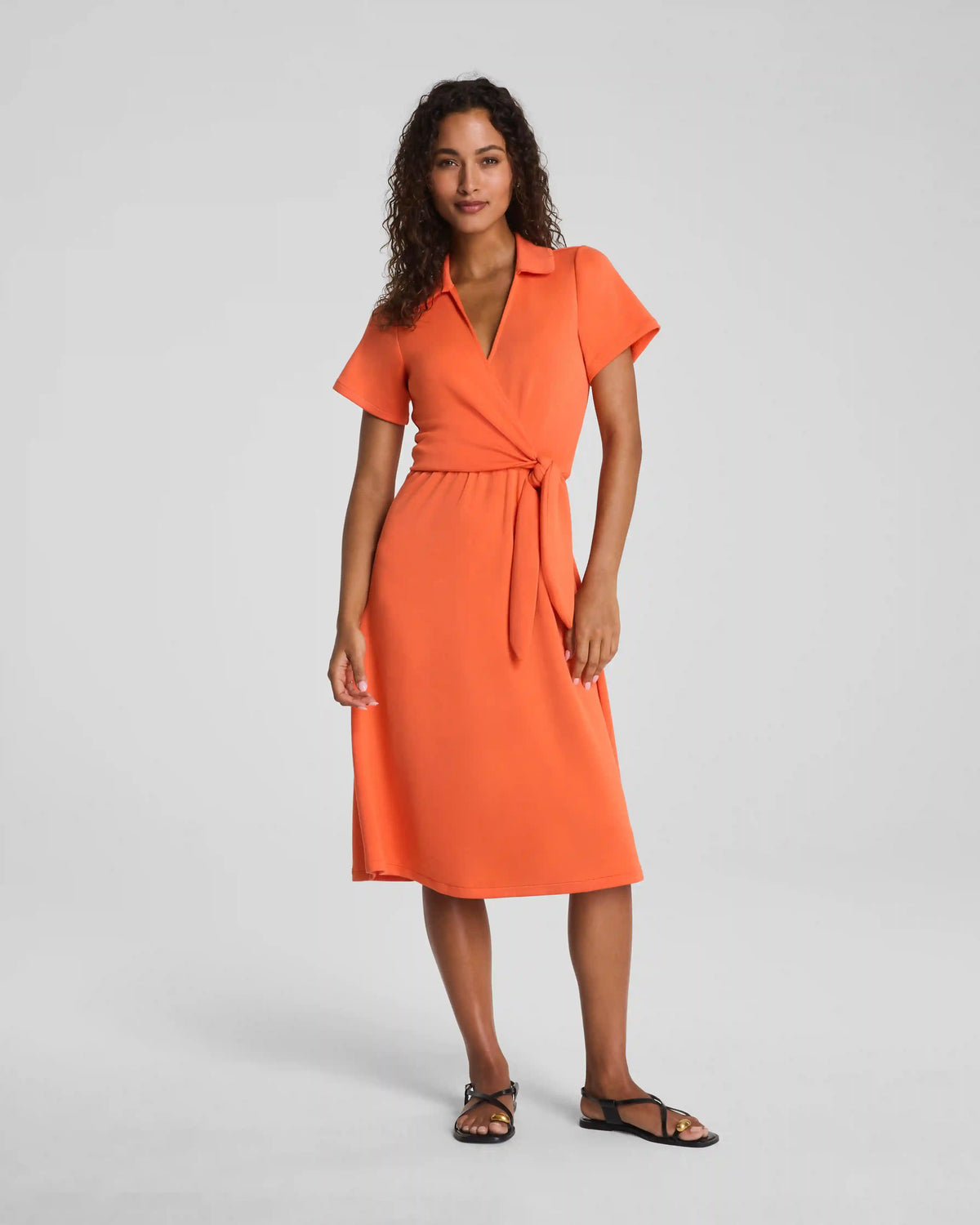 SPANX AirEssentials® Collared Tie-Waist Midi Dress