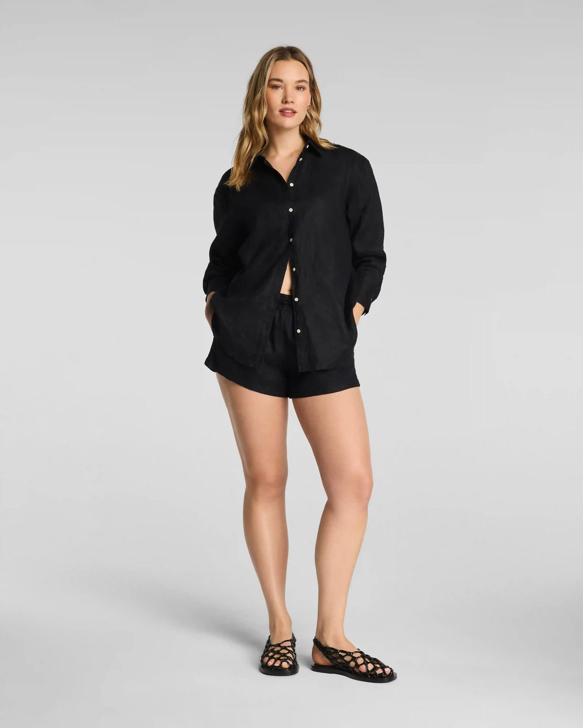 SPANX® Beach Button Down | Very Black