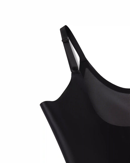SPANXshape® Satin-X™ Open-Bust Mid-Thigh Bodysuit | Very Black