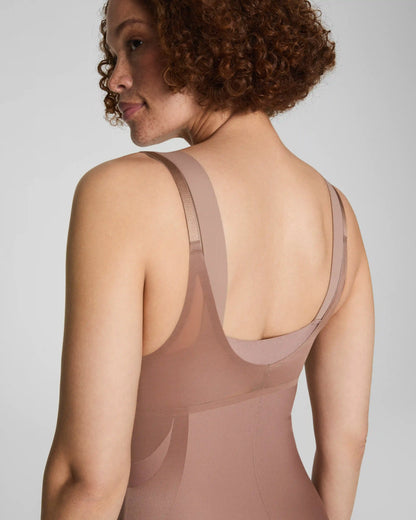 SPANXsupersculpt® Transform Open-Bust Mid-Thigh Bodysuit | Cafe Au Lait