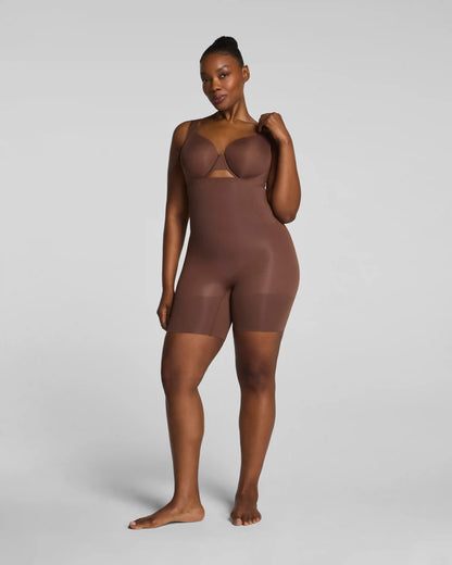 SPANXsculpt® GoFigure Open-Bust Mid-Thigh Bodysuit | Ganache