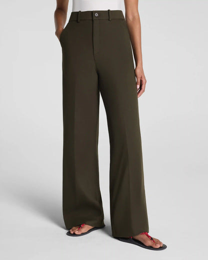SPANXsupersmooth® Stretch Twill Wide Leg Pant | Moss Shadow