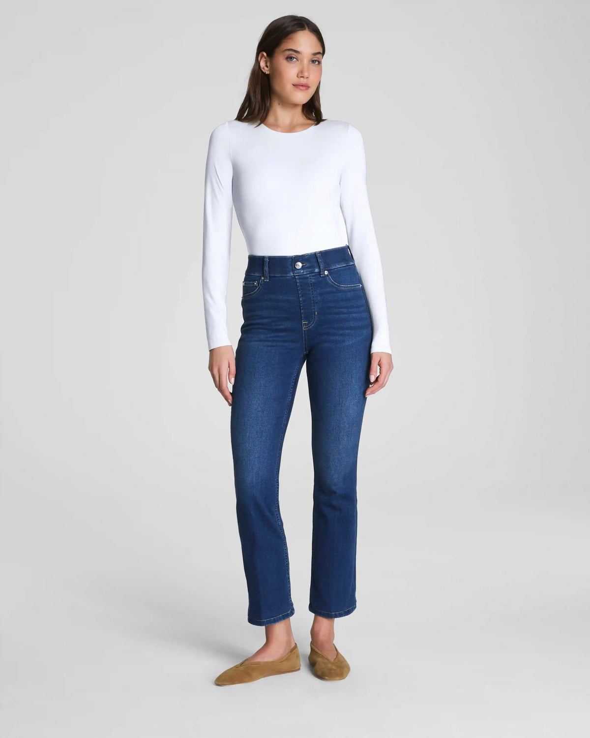 SPANXsmooth® Jersey Crewneck Long Sleeve Top | Classic White
