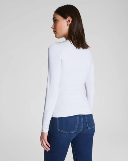 SPANXsmooth® Jersey Crewneck Long Sleeve Top | Classic White