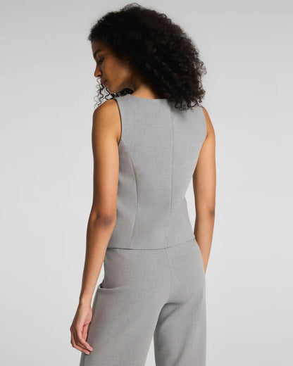 SPANX® WellSuited Tailored Button-Down Vest | Heather Grey