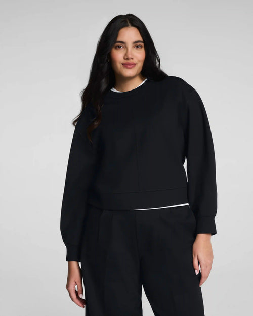 SPANX® Ponte Crewneck Long Sleeve Top | Classic Black