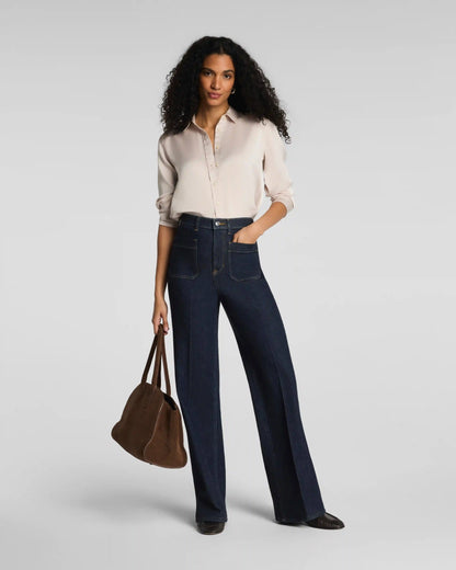 SPANXshape® Authentic 360 Easy Flare Jeans with Patch Pockets | Marina