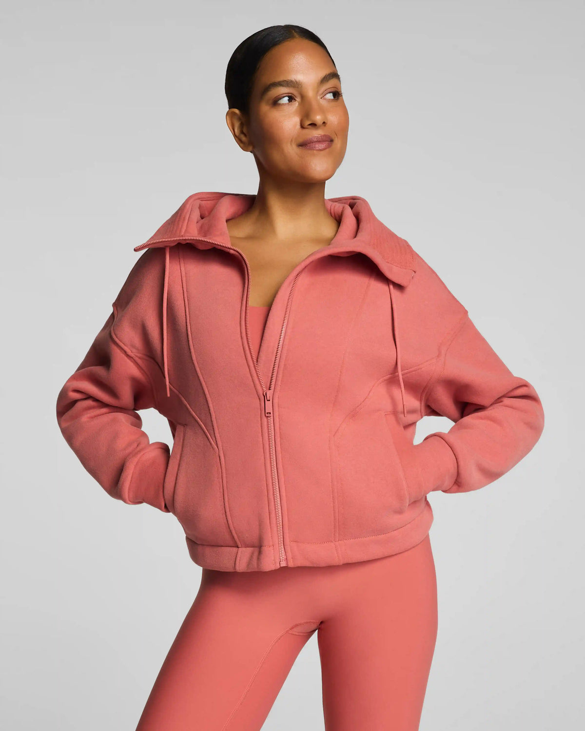 SPANX® BoostUp Cotton Fleece Full Zip Hoodie