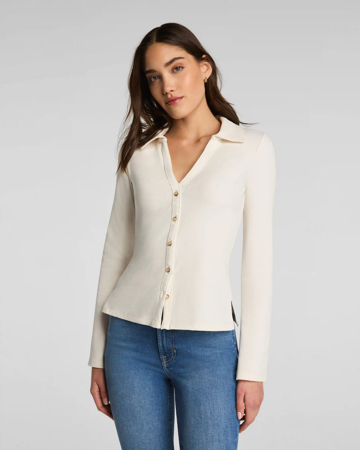 SPANX® Ribbed Knit Button Down