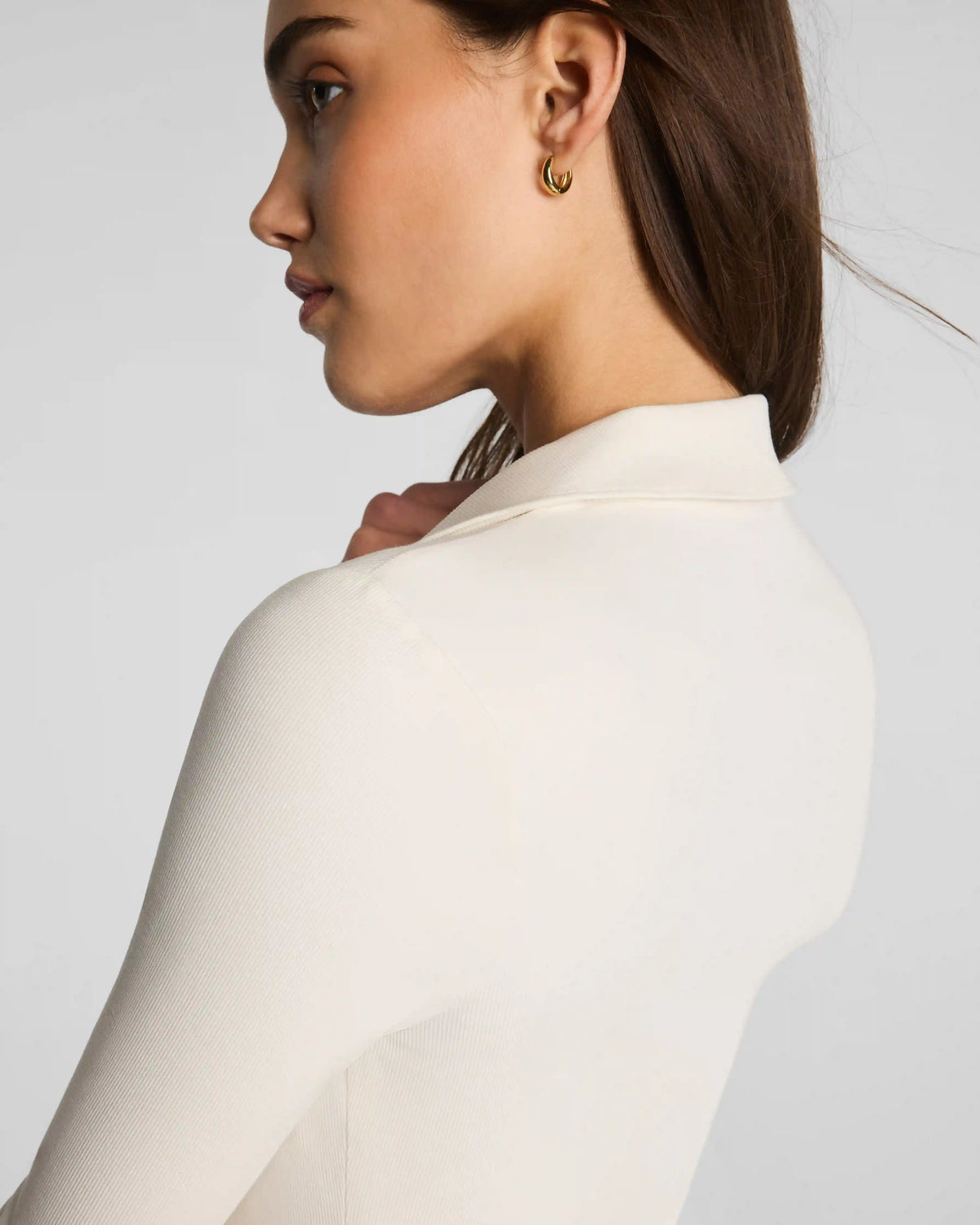 SPANX® Ribbed Knit Button Down | Ivory
