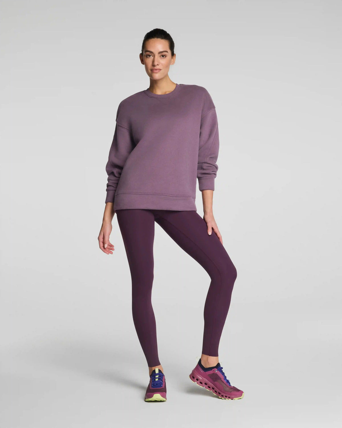 SPANX® BoostUp Cotton Fleece Crewneck Tunic | Prune