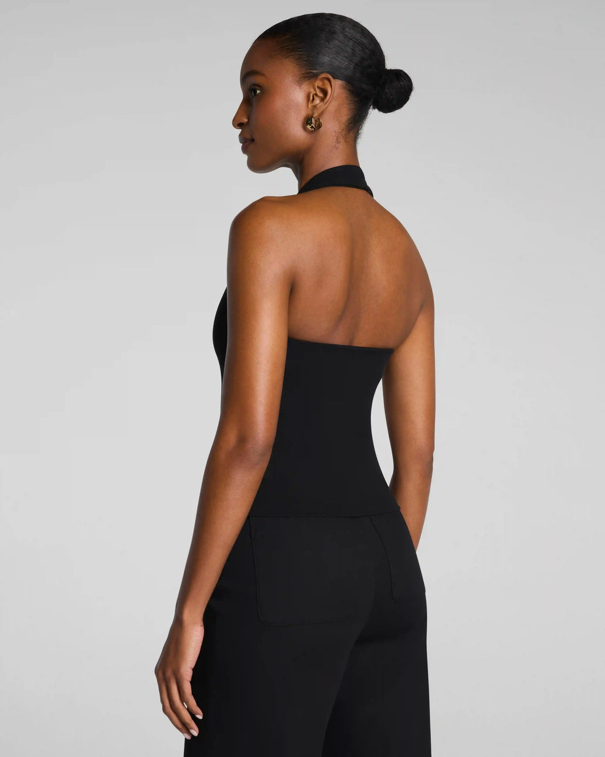 SPANX® Ribbed Knit Halter Tank | Classic Black