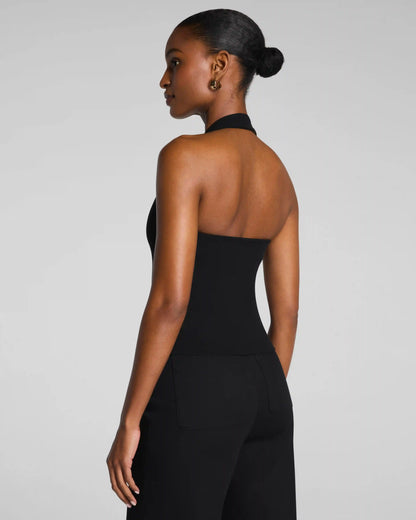 SPANX® Ribbed Knit Halter Tank | Classic Black