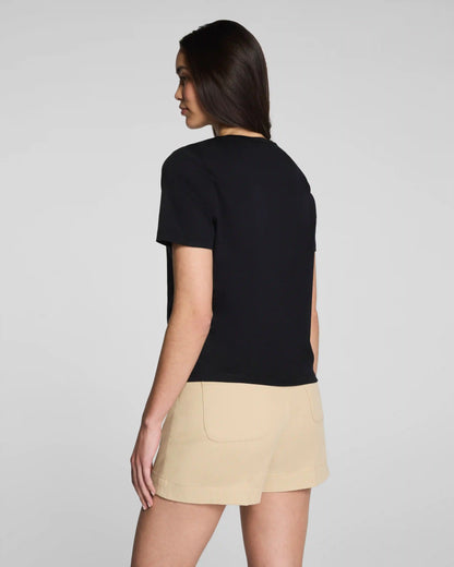 SPANX® Lightweight Cotton Crewneck Tee | Classic Black