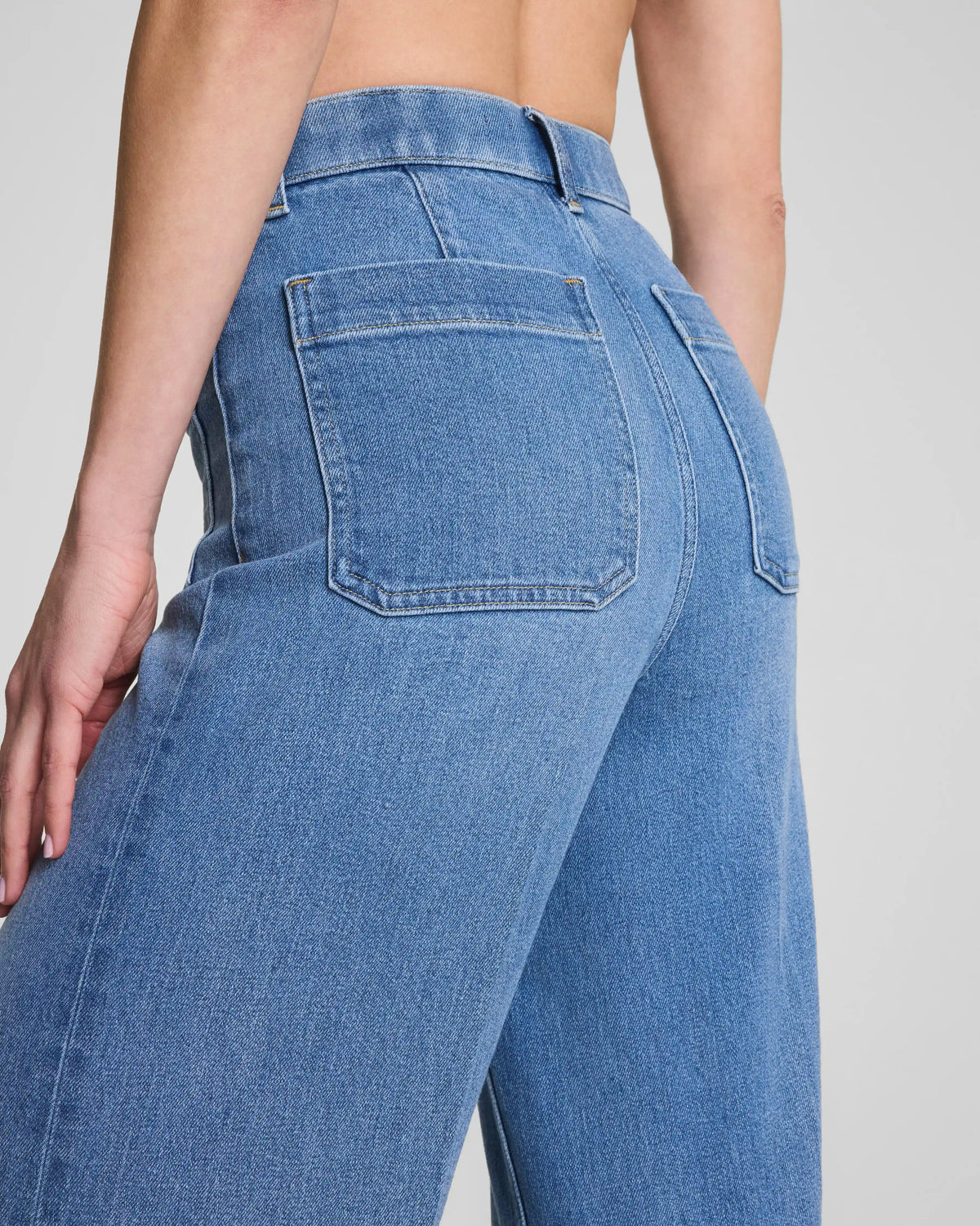 SPANXshape® Authentic 360 Cropped Wide Leg Jeans with Patch Pockets | Elysian