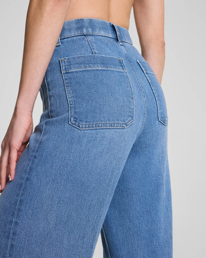 SPANXshape® Authentic 360 Cropped Wide Leg Jeans with Patch Pockets | Elysian