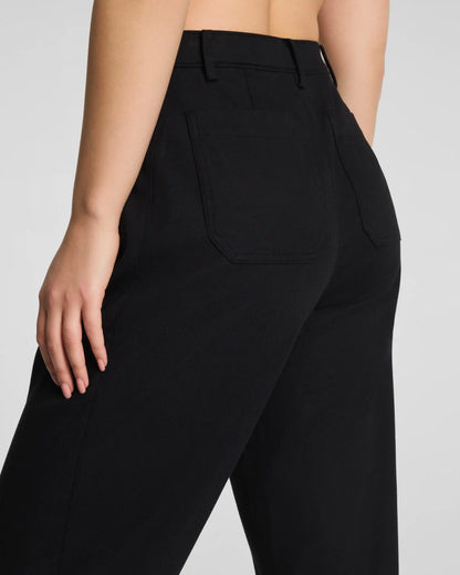 SPANXsupersmooth® Stretch Twill Utility Barrel Leg Pant with Patch Pockets | Classic Black