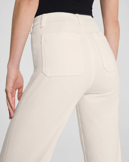 SPANXshape® Authentic 360 Easy Flare Jeans with Patch Pockets | Alabaster