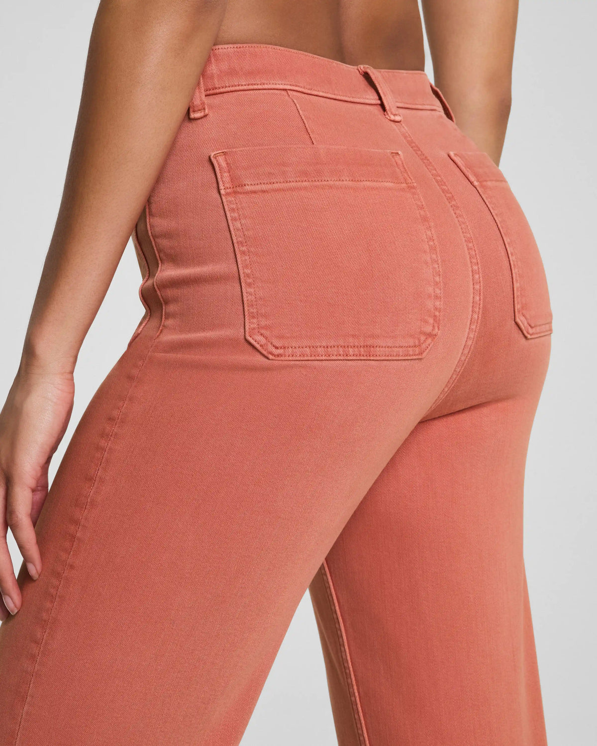 SPANXshape® Authentic 360 Easy Flare Jeans with Patch Pockets | Clay