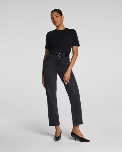 SPANX® Ribbed Knit Crewneck Tee | Classic Black
