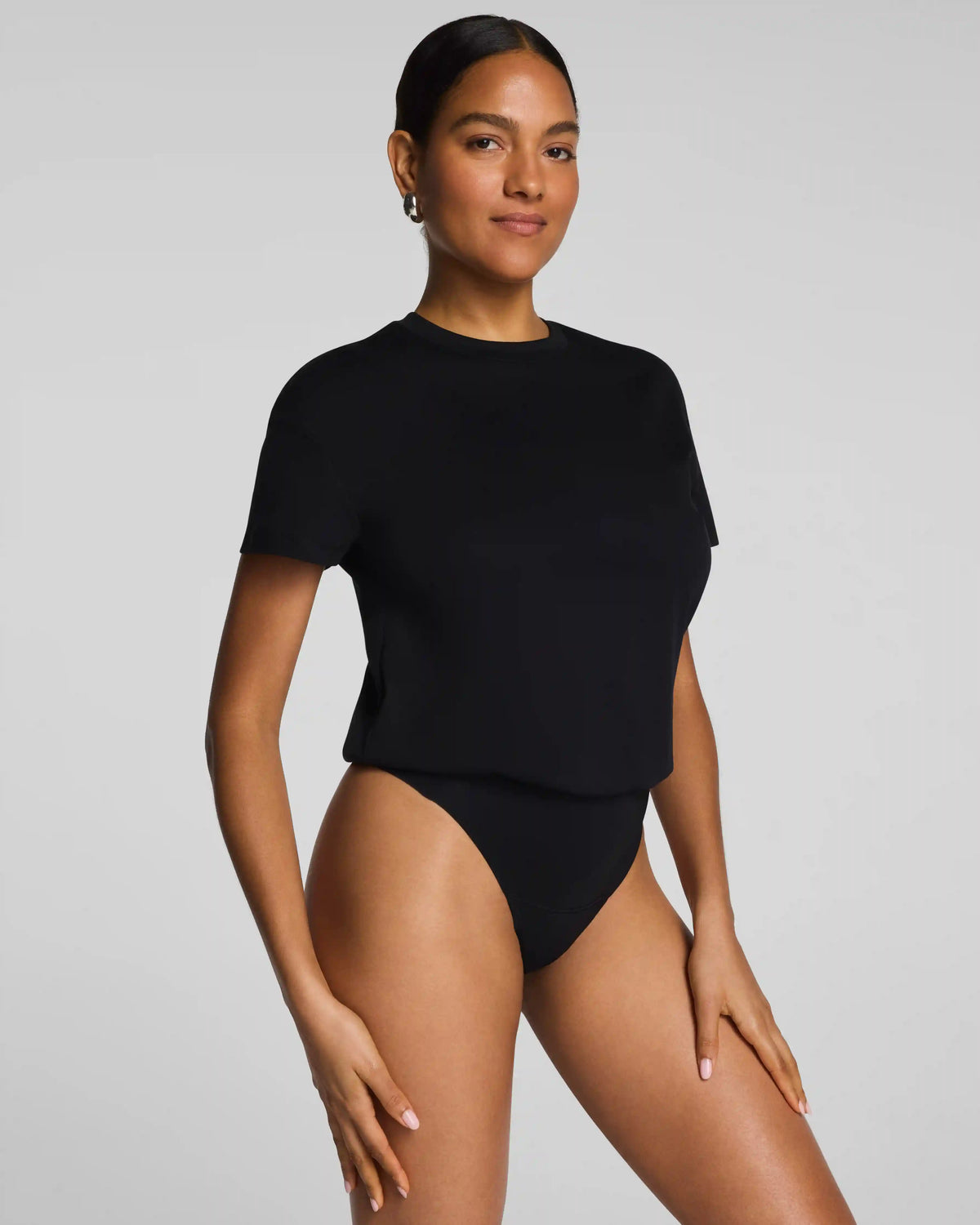 SPANX® Lightweight Cotton Crewneck Short Sleeve Bodysuit