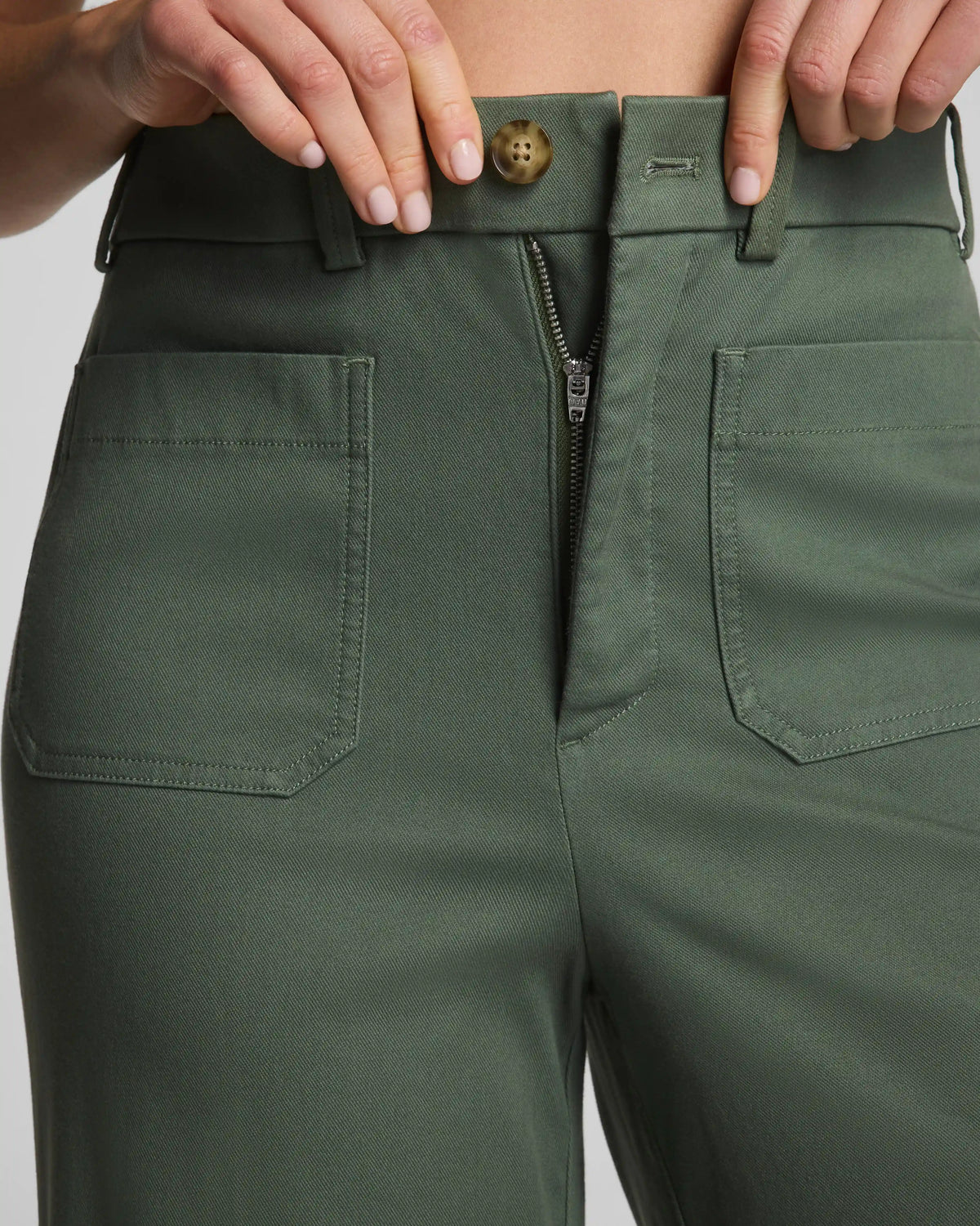 SPANXsupersmooth® Stretch Twill Wide Leg Pant with Patch Pockets | Eucalyptus