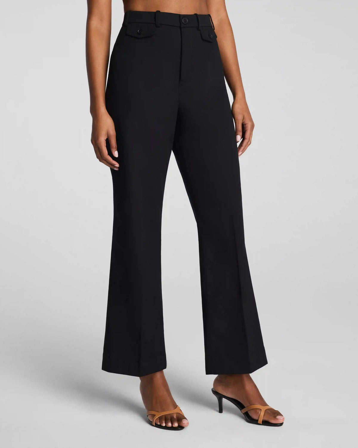 SPANXsupersmooth® Stretch Twill Cropped Easy Flare Pant | Classic Black