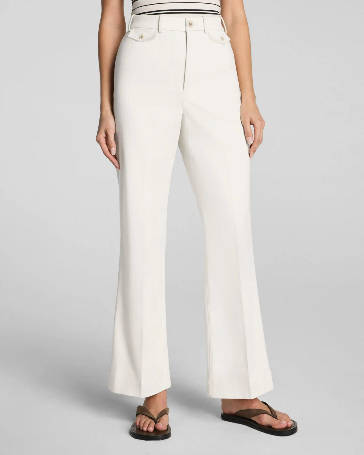SPANXsupersmooth® Stretch Twill Cropped Easy Flare Pant | Ivory