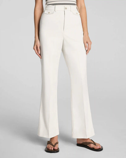 SPANXsupersmooth® Stretch Twill Cropped Easy Flare Pant | Ivory