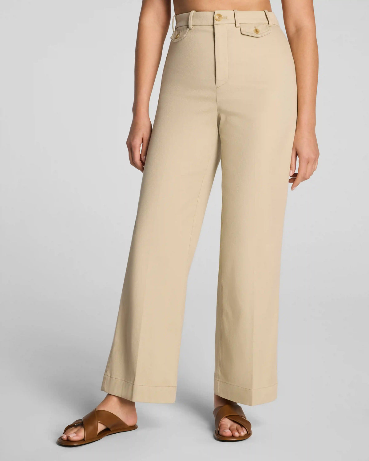 SPANXsupersmooth® Stretch Twill Cropped Easy Flare Pant | Sandbar