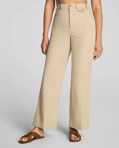 SPANXsupersmooth® Stretch Twill Cropped Easy Flare Pant | Sandbar