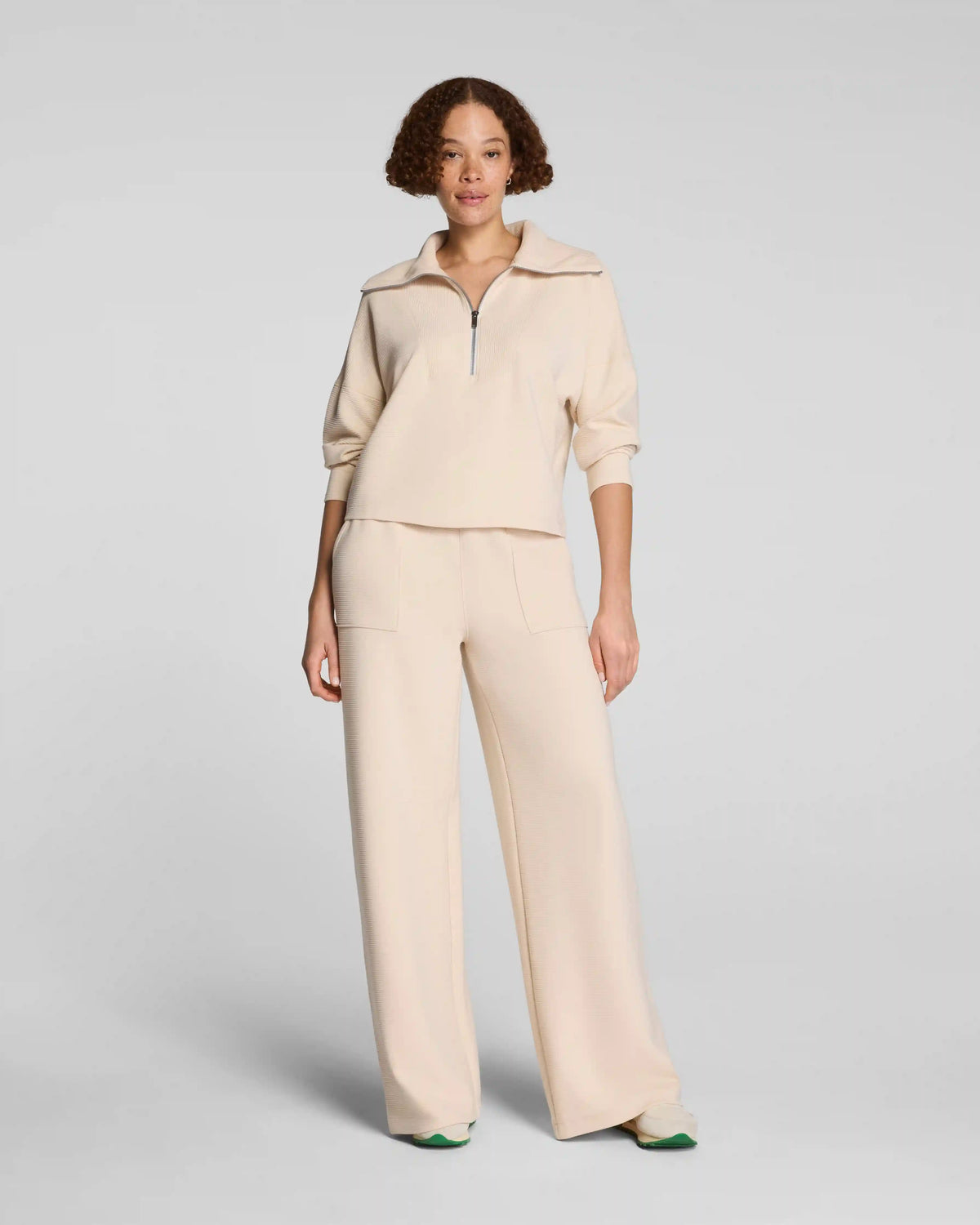 SPANX AirEssentials® French Rib Half Zip | Toasted Coconut