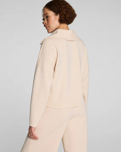 SPANX AirEssentials® French Rib Half Zip | Toasted Coconut