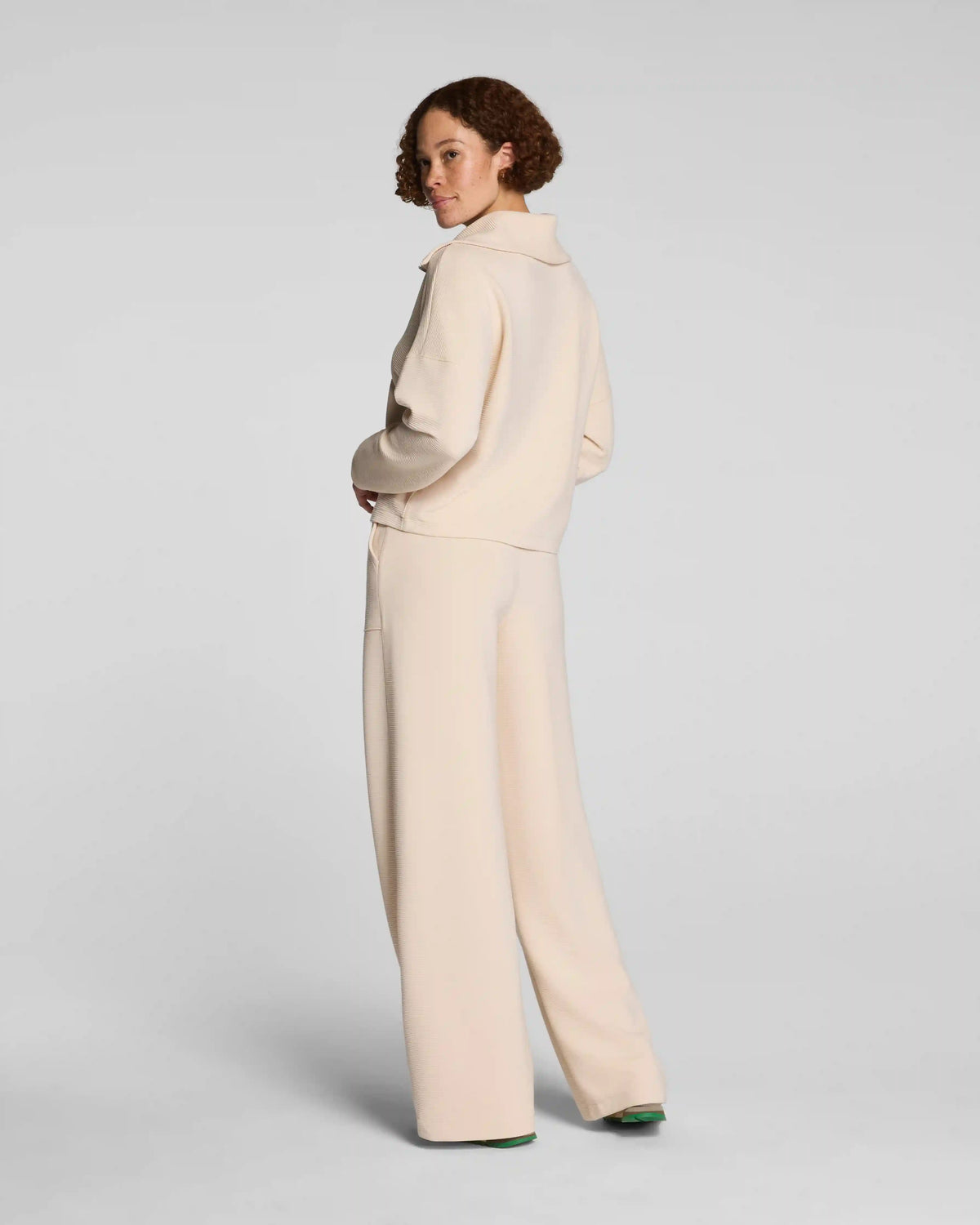 SPANX AirEssentials® French Rib Half Zip | Toasted Coconut