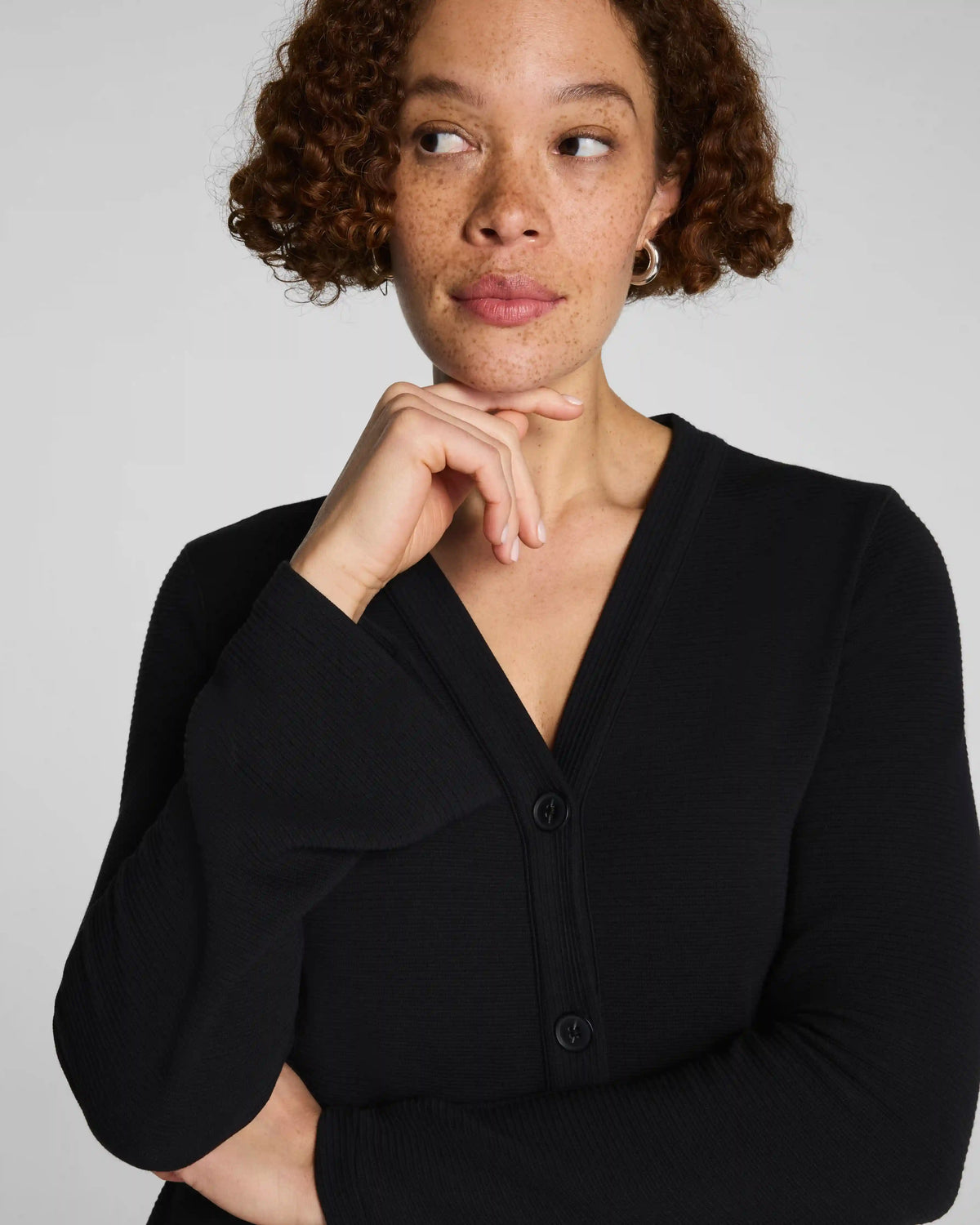 SPANX AirEssentials® French Rib Cardigan | Very Black
