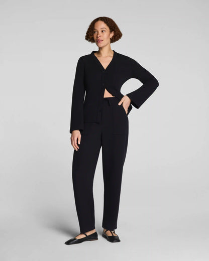 SPANX AirEssentials® French Rib Barrel Leg Pant | Very Black