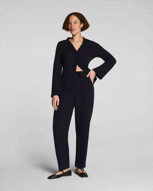 SPANX AirEssentials® French Rib Barrel Leg Pant | Very Black