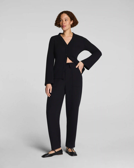 SPANX AirEssentials® French Rib Barrel Leg Pant | Very Black