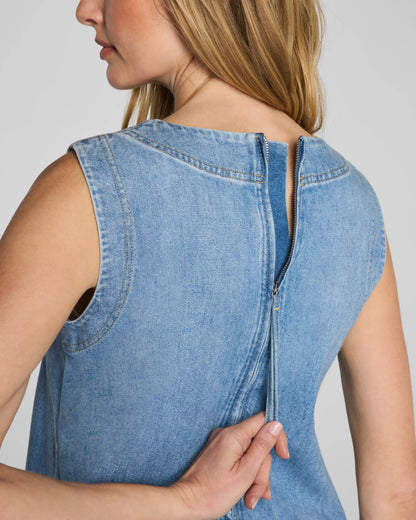 SPANX® Lightweight Denim Mini Tank Dress | Seaside Blue
