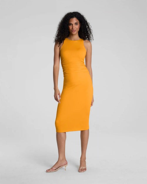 SPANXsmooth® Jersey High Neck Ruched Midi Dress | Marigold