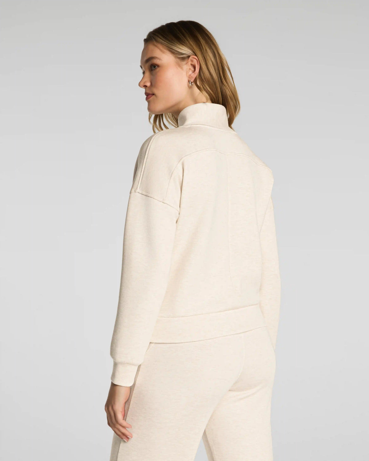 SPANX AirEssentials® Shawl Collar Half Zip | Oatmeal Heather