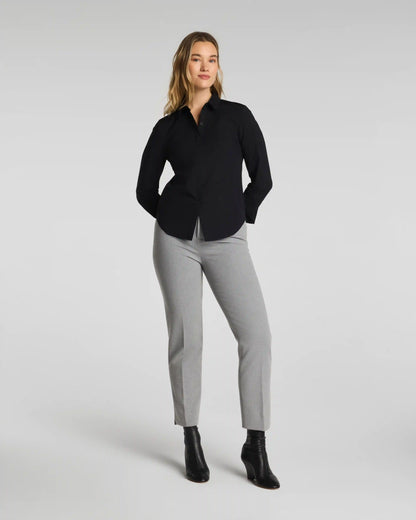 SPANX® Poplin No-Gape Tailored Button Down | Classic Black