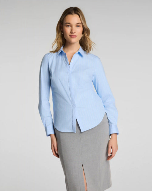 SPANX® Poplin No-Gape Tailored Button-Down | Peak/Classic White