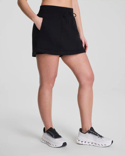 SPANX® BoostUp Cotton Fleece Skort, 15" | Very Black