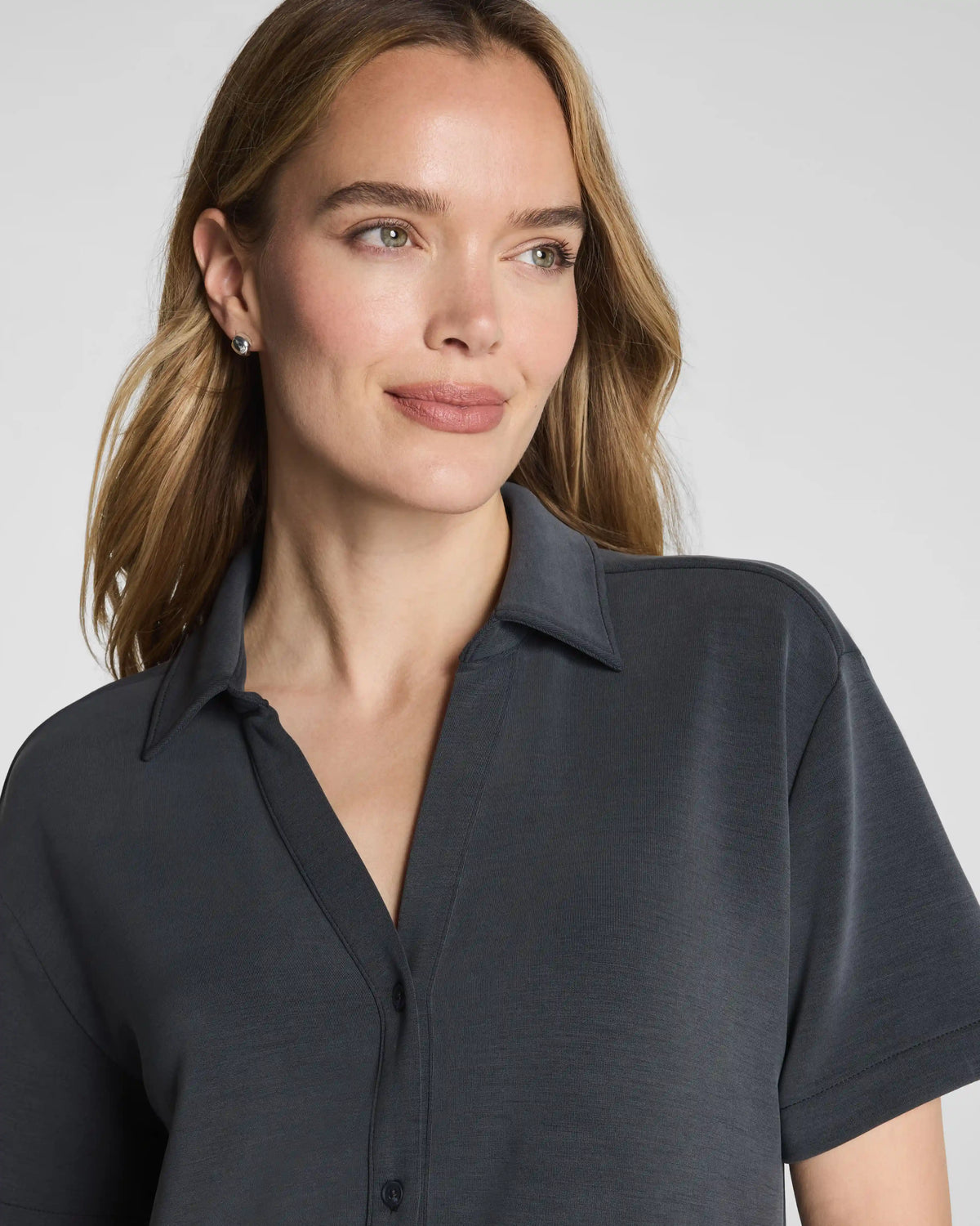 SPANX AirEssentials® Sandwashed Button-Down Shirt | Graphite