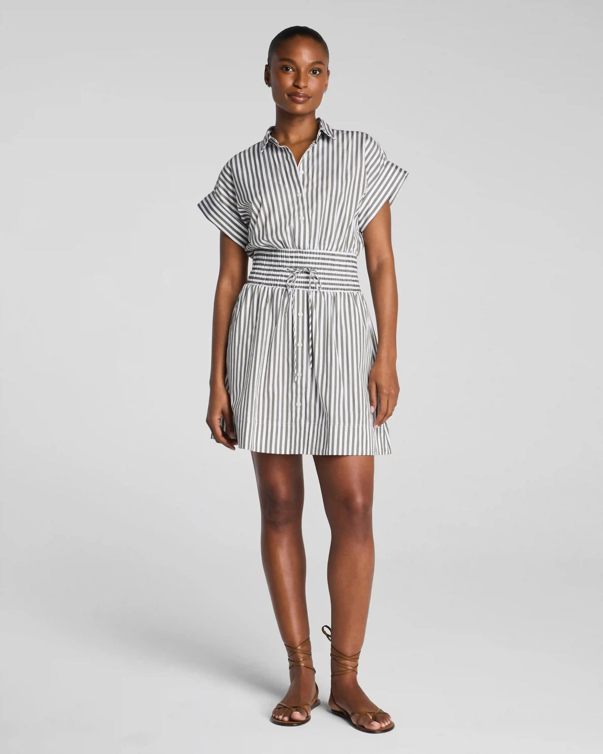 SPANX® Poplin Smocked Mini Shirt Dress