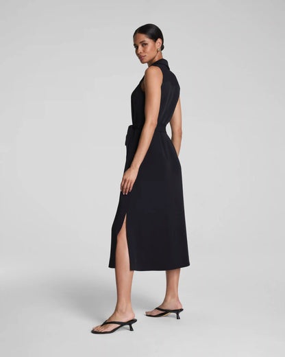 SPANX® CarryOn Belted Midi Shirt Dress | Classic Black
