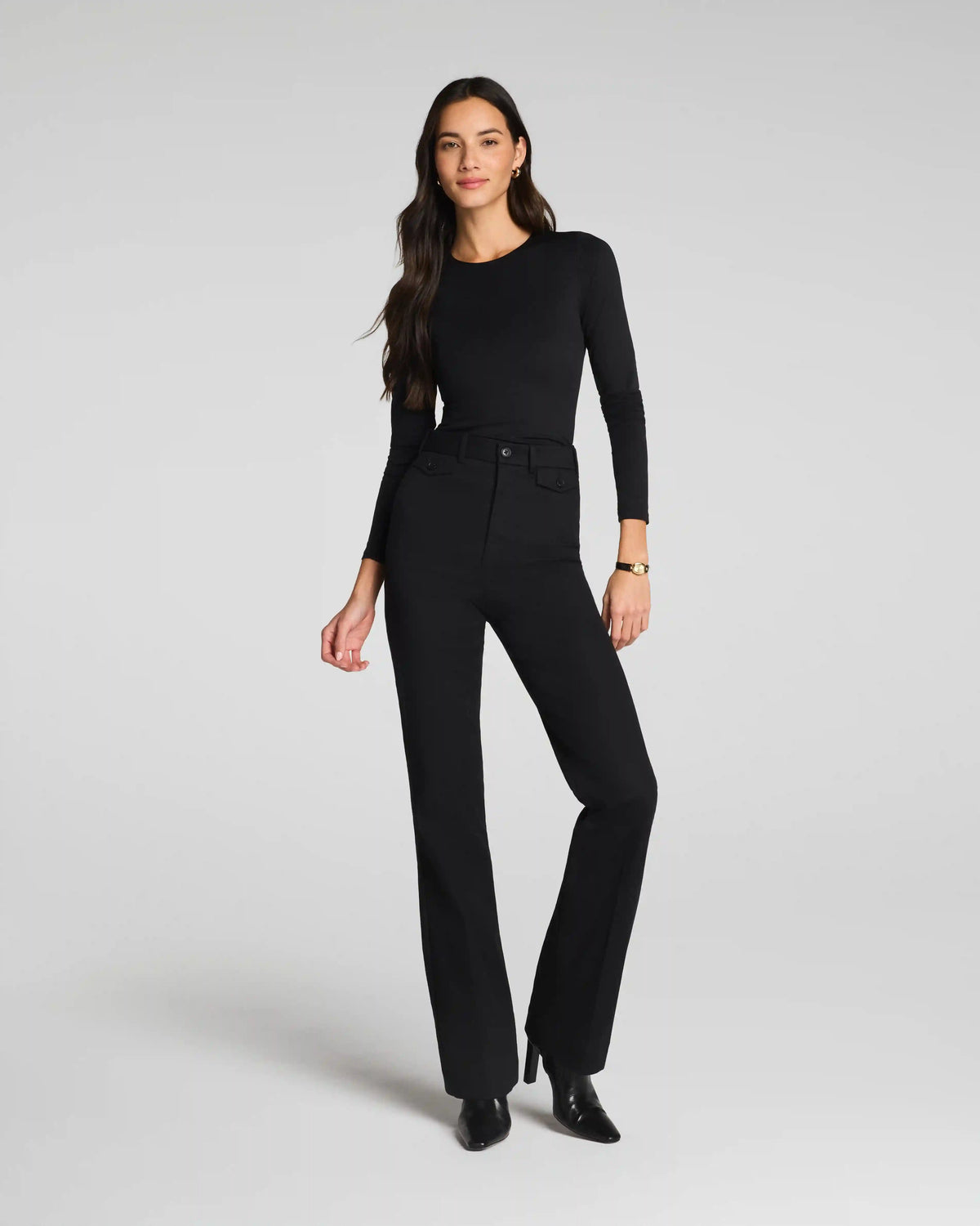 SPANXsupersmooth® Stretch Twill Easy Flare Pant | Classic Black